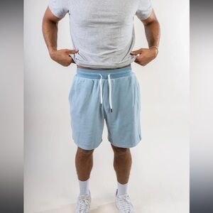 FEAT. Mens Athletic Fit Blanket Blend Soft Back Pocket Has Zipper Lounge Shorts-